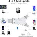 SD Card Reader for iPhone/ipad/Android/Mac/Computer/Camera,4 in1 Micro SD Card Reader Trail Camera Viewer, Portable Memory Card Reader SD Card Adapter for SD and TF Cards(White)