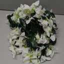 Artificial Faux Bougainvillea Flowers Plants for Outdoor Outside Summer Decoration, 2 PCS Fake Silk UV Resistant Look Real Long Trailing Vines for Front Door Porch Planter Urn Patio Balcony, White