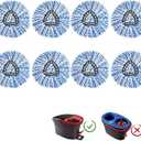 8 Pack Ocedar Mop Heads Replacements Compatible with O-Ceda Easywring Spin Mop-Microfiber Refill Easy Cleaning Mop Head Replacement for Home Office Floor Deep Cleaning, Blue