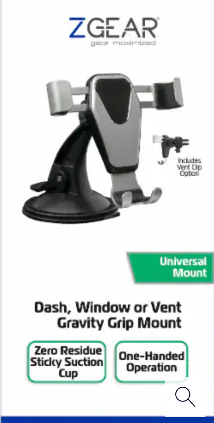 ZGEAR Dash Window Or Vent Cravity Crip Mount Universal Mount
