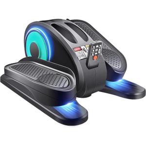 ESL Under Desk Elliptical - Portable Leg Exerciser for Seniors, Compact Seated Elliptical with Remote Control, LCD Display Electric Elliptical Trainers for Home Good Gift, Ellipse Leg Exerciser