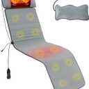 Sweetcrispy Full Body Massage Mat, Heating Pad with Massager, Vibrating Heating Pad for Back Pain, Leg, Full Body, with 10 Motors and 9 Speed Settings, Gift for Dad Mom (Grey)