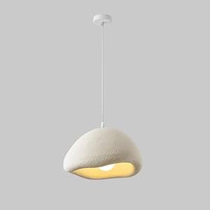 SEEAIRSHOP Scandinavian Pendant Lights Kitchen Island Beige White Concrete Cement Look Pendant Light Dome Hanging Lamp Wabi Sabi Chandelier - Large