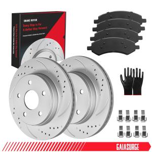 Front Drilled Brake Rotors Ceramic Pad for Dodge Ram 1500 Durango Chrysler Aspen