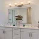 ANDY STAR 30"x48"Chrome Bathroom Mirror, Large Wall Mirror for Bathroom, Rounded Rectangle Mirror in Premium Stainless Steel Metal Frame Hangs Horizontal Or Vertical