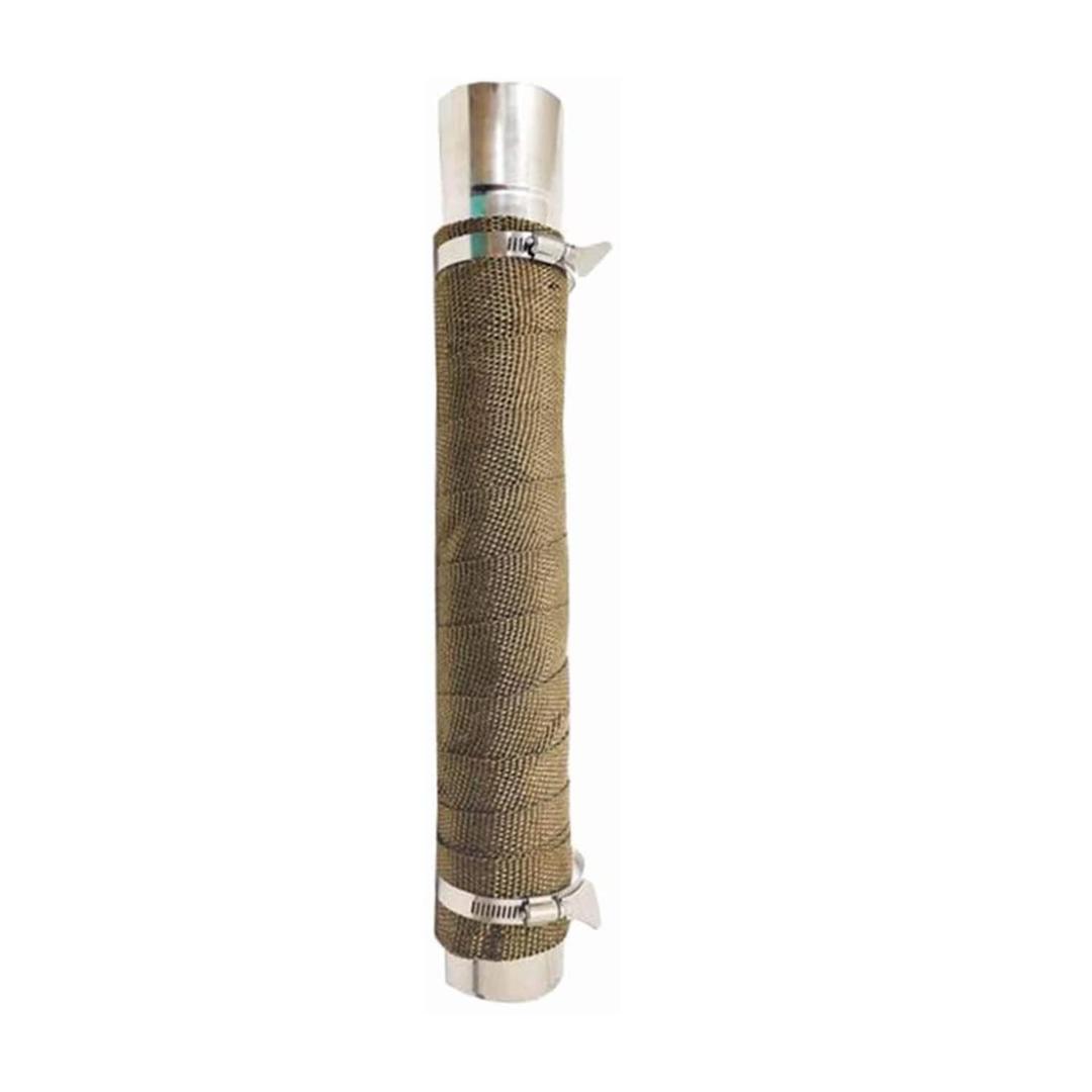 FIREHIKING Fireproof Pipe Wrap (Basalt Fiber) Anti Scalding Chimney Ribbon Stove Flue Protector with 2 Clamps