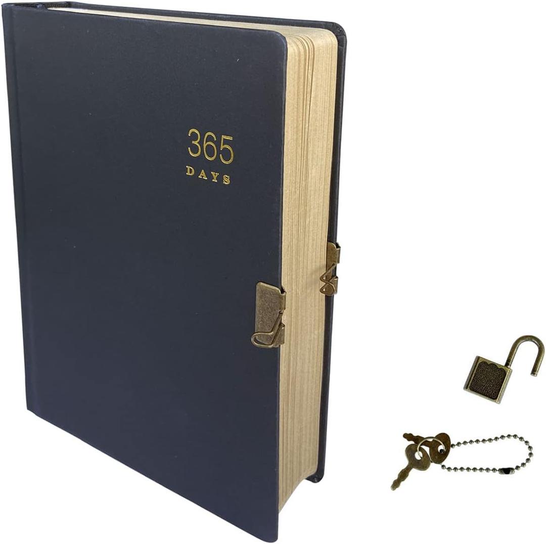Journal With Lock And Keys, Locks Diary, 365 Blank Pages & A5 Size (8.5x5.9inch), Vintage Hardcover Notebook, Perfect For Women, Men, Sketch, Planner Organizer