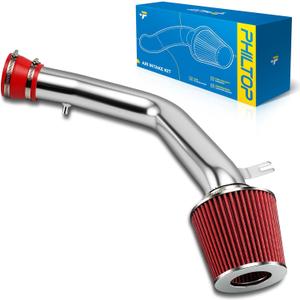 PHILTOP 3" Cold Air Intake Kit System Compatible with 2003 2004 2005 2006 2007 Honda Accord 3.0L V6, High Performance, Red