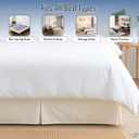 Cottington Lane Luxury Pleated Bed Skirt King Size 12 Inch Drop Split Corners, Hotel Luxury 1800 Ultra-Soft Tailored Drop Box Pleated Styling Dust Ruffle, Classic & Clean Look, Ivory