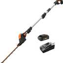 WORX WG252 20V 20" Cordless Hedge Trimmer, Reach Up to 12 Feet, Extended Pole, 180 Rotation Head, PowerShare  Battery & Charger Included