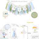 One Silly Goose Birthday Decor for Boy, Goose High Chair Blue Banner, 1st Birthday Party Hat, Silly Goose Cupcake Topper for Baby Shower Party Decorations