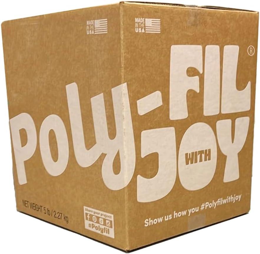 Fairfield The Original Poly-Fil, Premium Polyester Fiber Fill, Soft Pillow Stuffing, Stuffing for Stuffed Animals, Toys, Cloud Decorations, and More, Machine-Washable Poly-Fil Fiber Fill, 5 lbs. Box (White)