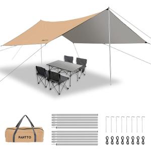 Hammock Rain Fly, 12x10FT Camping Tarp with Poles, Waterproof and Ultralight Survival Tent Tarp for Outdoors, Camping, Hiking, Picnic, Backpacking