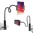 Selfdee Tablet Stand Holder for Bed, Gooseneck Adjustable Flexible Long Arm Tablets Mount Clamp Cell Phone Holder, Lazy Tablets Phone Stand, Compatible with 4-10 Inches Device