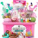 Original Stationery Ice Cream Slime Kit for Girls Toys, DIY Cherry-Scented Slime Making Set with 31 Pieces, Fun Arts and Crafts for Kids Ages 8-12, Easter and Birthday Gift