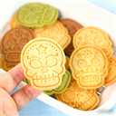 2 x 10Pcs Mini Halloween Cookie Cutters Different Ghost Modeling Design 10 Skull Designs with Different Facial Shapes, Cute for Kids Holiday Baking