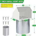 7Inch Hooded Wall Vent with Screen and Damper,Galvanized Steel Exhaust Vent Cover Cap Outside,Wall Vent Cover Exterior Outdoor Vent Hood for Kitchen Range Hood Laundry Dryer Bathroom Fan Duct Air Vent
