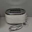 MELLERHOME Retro Toaster 2 Slice, 7 Browning Levels, 3 Functions (Reheat, Defrost, Cancel), Removable Crumb Tray, Under Base Cord Storage, White Toaster Kitchen Appliances