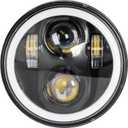 Zmoon 5 3/4 5.75 Inch LED Headlight for Motorcycle, Compatible with Harley Davidson Sportster Iron 883 Dyna Street Bob Super Wide Glide Low Rider Night Rod Train Softail, IP67 Waterproof, 1PCS
