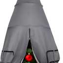 FAMIROSA Upright Christmas Tree Storage Bag 7.5ft, Pop up and Foldable Metal Structure Xmas Tree Bags for Storage Assembled Artificial Trees, Holiday Tree Cover with Quick Release Straps Buckle, Grey