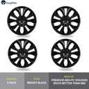 TangMiGe 4-Pack Universal Hubcaps Wheel Covers Replacement R15, Steel Wheel Rim Cover for Most Cars Trucks Sedans SUV, 15" 15 in Hub Caps (Bright Black Color, 15 inch)