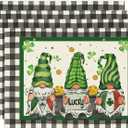 2 x XCHI Plaid Gnomes Shamrocks Clovers Golds St. Patrick's Day Placemats Set of 4 Table Mats for Party Home Kitchen Dining Table Decorations 12x18 Inch