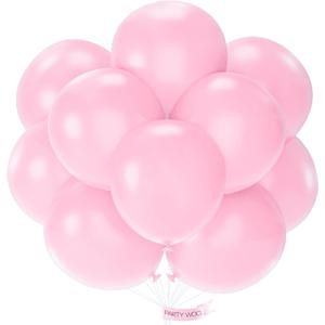 PartyWoo Light Pink Large Balloons 20 pcs 18 Inch Big Jumbo Giant Pastel Baby Pale Pink Helium Balloons for Baby Shower Gender Reveal Valentine's Day Princess Birthday Party Decorations Pink-Q05