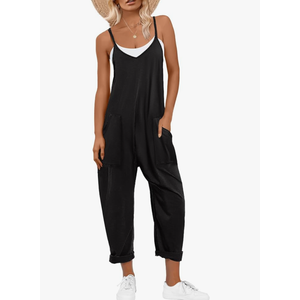 ANRABESS Jumpsuits for Women Casual Summer Overalls Sleeveless Spaghetti Strap Romper Jumpers Trendy Beach Vacation Outfits M