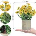 2 Pack Small Fake Plants Potted Artificial Plants Artificial Flowers Potted Faux Flower Daisy with Eucalyptus Leaves for Home Decor Office Room Farmhouse Indoor Table Bathroom DecorYellow