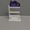 Real Estate Business Card Holder Wooden Display Stand Farmhouse Business Card Organizer Real Estate Agent Gifts Supplies for Office Reception(Blue)