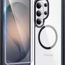 FNTCASE for Samsung Galaxy S26-Ultra Case: Clear Magnetic Phone Cases with Screen Protector Compatible with Magsafe Slim Anti Yellowing Rugged Protective Transparent Cell Phone Cover (Black Magnetic)
