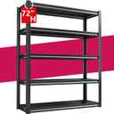 40" W 5-Tier Garage Shelving Heavy Duty 72" H x 40" W x 18" D Storage Shelves 2000LBS Metal Shelving Unit Adjustable Storage Utility Rack for Warehouse Pantry Kitchen, Black