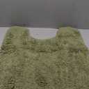 MIULEE Microfiber Toilet Bath Mat U-Shaped Contour Shaggy Bathroom Rugs Non Slip Extra Thick Soft Bath Rug Absorbent Water for Bathroom Commode Machine Washable(20x20 Inch, Black)