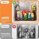 Expandable Under Sink Organizer with 5-Level Height Adjustment,2 Tier Under Sink Organizer Pull-Out Under Sink Drawers Cabinet Organizer for Kitchen & Bathroom Storage,Black,Large