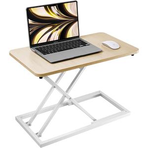 Omhuzsyo standing desk converter Stand up office desk riser on the desktop is suitable for use in laptops and single monitor work consoles, home offices, and can be adjusted in height (Log Color)