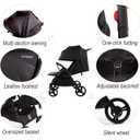 Lvvbaby Double Stroller with Adjustable Large Canopies, Double Seats Lightweight Stroller for Twins,Compact Fold,One-Handed Fold,Reclining Seats,Silent Wheel,5-Point Harness and Big Storage Basket