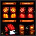 Submersible LED Trailer Light Kit, IP67 12V DOT Stop Brake Tail Turn Signal Lights with 25ft Wiring Harness, Marine Boat Trailer Lights for Utility RV Truck, Luces para Trailas Under 80"