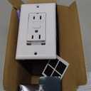 ELECTECK 5 Pack GFCI Outlets 15 Amp, Non-Tamper Resistant, Decor GFI Receptacles with LED Indicator, Ground Fault Circuit Interrupter, Wallplate Included, ETL Listed, White