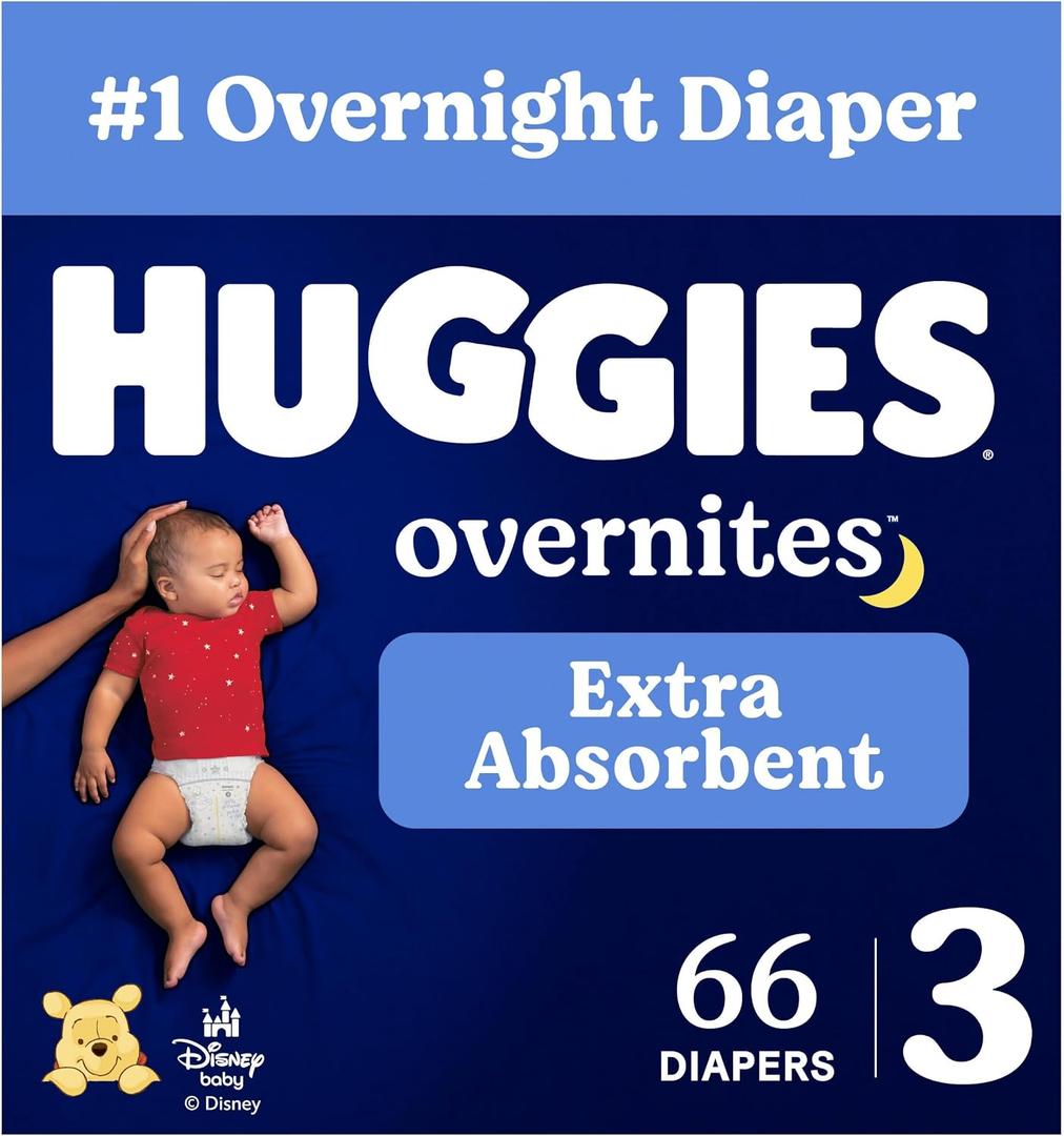 Huggies Overnites Diapers Size 3, 66 Count