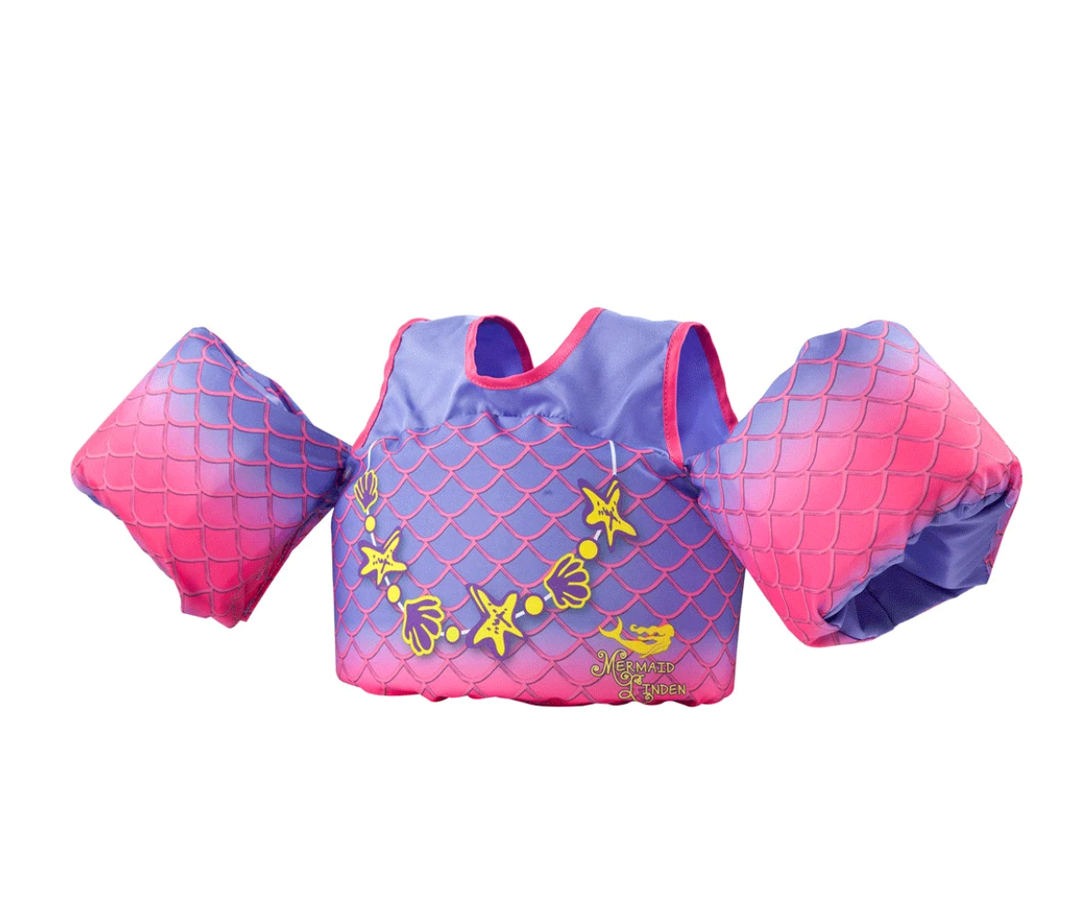 Body Glove Paddle Pals Child's Mermaid Swim Training Life Jacket & Arm Floaters, 33-55lbs