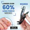 Toenail Clippers for Thick Toenails KLIPP 15 mm Wide Jaw Thick Fingernail and Toenail Cutter with Curved Stainless-Steel Blades for Seniors (Angled Wide Opening)