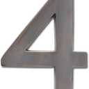 Architectural Mailboxes 3582DC-4 4 inch Solid Brass Floating House Number, 4, Dark Aged Copper