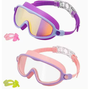Kids Swim Goggles | Goggles for Kids Swim Accessories | Anti-Fog No Leaking Glasses with Nose Clip, Eyewear for Boys Girls Toddler Children Beach Pool Summer Snorkeling Diving