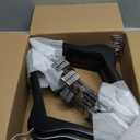 TOPIA HANGER Wooden Suit Hangers with Adjustable Metal Clips (20 Pack), Solid Wood Coat Hangers, 360° Swivel Hook, Premium Clothes Hangers for Jacket, Pant, Jeans, Blouse-Black, CT28B20