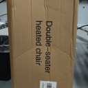 Heated Double Camping Chair with 2 Battery, Padded Camping Couch with 3 Heat Levels and 4 Heating Zones, Oversized Camp Loveseat Support 800lbs for Soccer Games, Tailgating, RV Travel, Beach Days (Red)