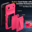 for iPhone Air Case Wallet with Card Holder (4-5Cards) +1 Privacy Screen Protector,[RFID Blocking][Kickstand][Military Drop Protection] Full Camera Protection Wallet Case for iPhone 17 Air (Hot Pink-Air)