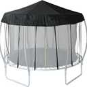 10 FT Trampoline Cover (Cover Only) Outdoor Trampoline Cover-Heavy-Duty Fabric with 16 Fixed Webbing Straps,Waterproof,Snowproof, Windproof, and Tear-Resistant Garden Trampoline Covers
