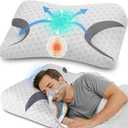 IKSTAR CPAP Pillow for Side Sleepers Fits All CPAP Mask Types Adjustable Memory Foam with Contoured Cutouts for Side, Back & Stomach Sleepers Reduces Air Leaks & Mask Pressure a Better Sleep