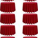 10-Pack Red Round Tablecloths, 108 Inches, Stain-Resistant Polyester for 4-5 Ft Round Tables - Washable Table Covers for Weddings, Banquets, Birthday Parties, Events