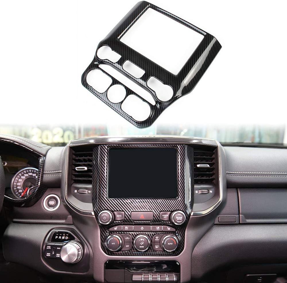 Korlot Central control navigation screen trims For Dodge Ram 1500 2500 3500 2019+ (carbon fiber pattern)